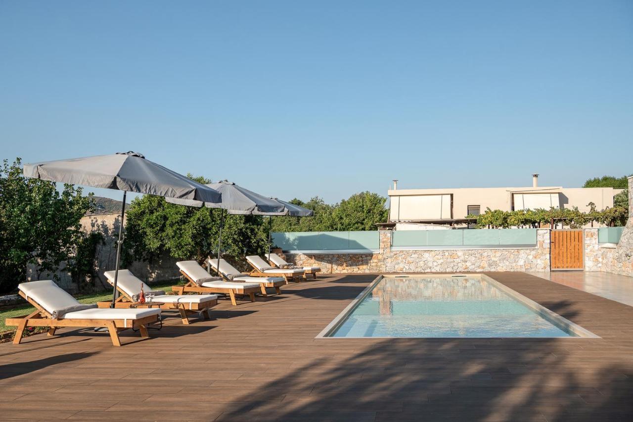 Villa Enny, 3 Bd With Private Heated Pool Agia  Luaran gambar