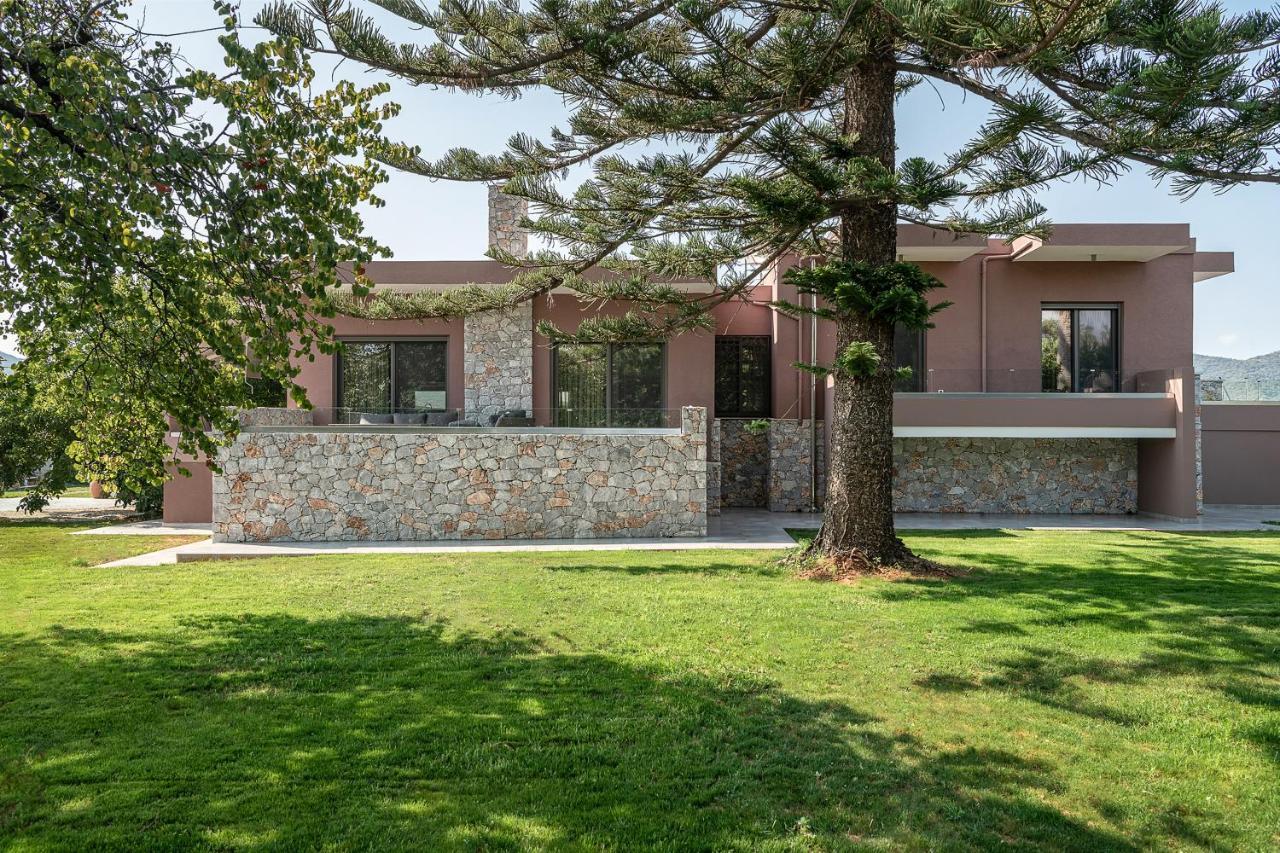 Villa Enny, 3 Bd With Private Heated Pool Agia  Luaran gambar