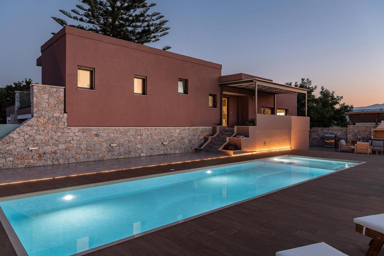 Villa Enny, 3 Bd With Private Heated Pool Agia  Luaran gambar