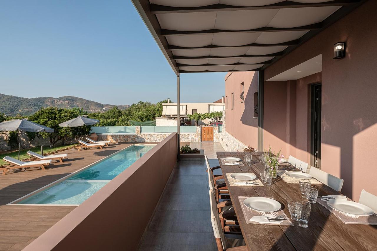 Villa Enny, 3 Bd With Private Heated Pool Agia  Luaran gambar