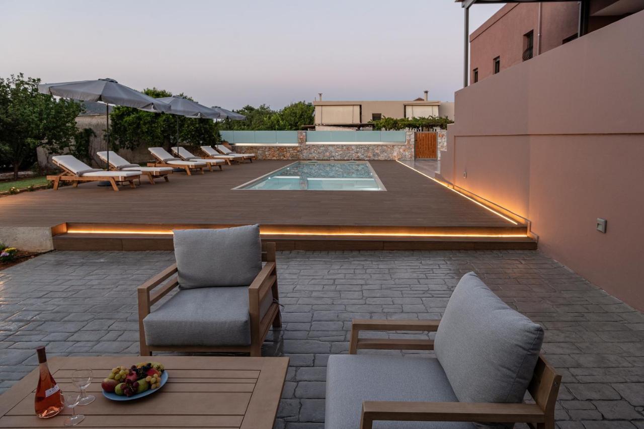 Villa Enny, 3 Bd With Private Heated Pool Agia  Luaran gambar