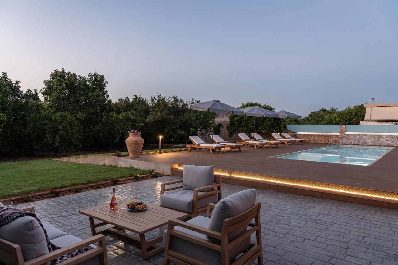 Villa Enny, 3 Bd With Private Heated Pool Agia  Luaran gambar